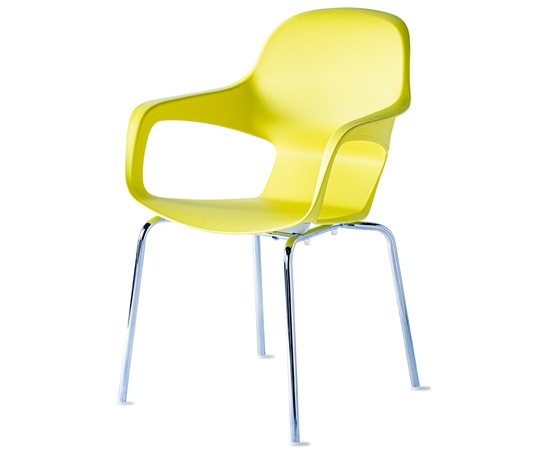 スマイル デザインチェア イエロー 4脚入 YMG-9100-1 1箱（ご注文単位1箱）【直送品】