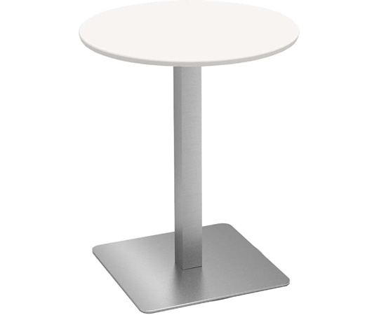 Y2K カフェテーブル 60cm 丸 ステンレス角脚 ホワイト  1個（ご注文単位1個）【直送品】