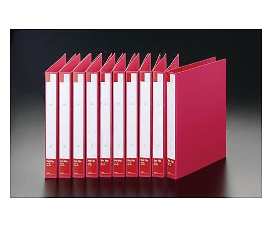 エスコ A4/S型 リングファイル(赤/10冊) EA762CM-21 1箱(ご注文単位1箱)【直送品】