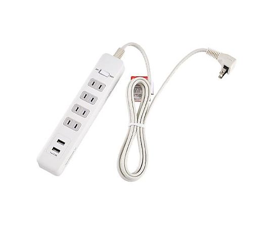 ELPA AC100V/14Ax2mタップ(4口/USBポート/雷ガード) EA815GN-49A 1個（ご注文単位1個）【直送品】