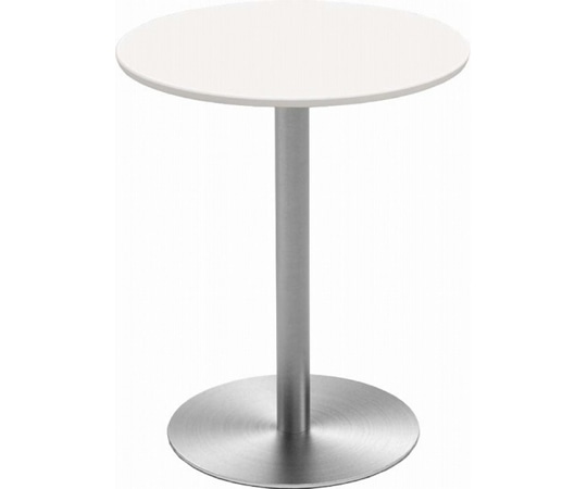 Y2K カフェテーブル 60cm 丸 ステンレス丸脚 ホワイト  1個（ご注文単位1個）【直送品】
