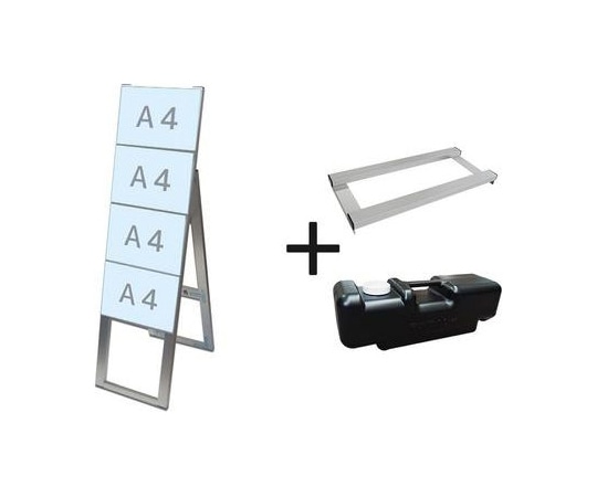 常磐精工 カードケーススタンド看板 A4横4片面ハイ ウエイトアーム・水タンクセット CCSK-A4Y4KH-3SET 1個（ご注文単位1個）【直送品】