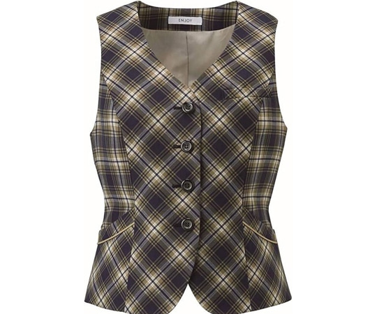 カーシーカシマ ENJOY ベスト CLAIRE CHECK ベージュ 7号 EAV722 1枚（ご注文単位1枚）【直送品】