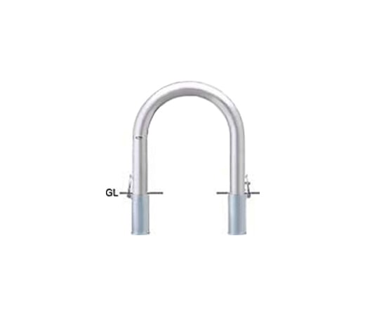 サンポール ステンレス アーチ型車止め 差込式フタ付 φ101.6(t4.0)×W720×H700mm AC-11SF 1台(ご注文単位1台)【直送品】