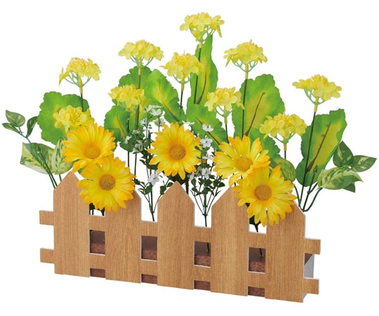 アズワン 菜の花垣根アレンジ 造花 33-14-2-1 1個(ご注文単位1個)【直送品】