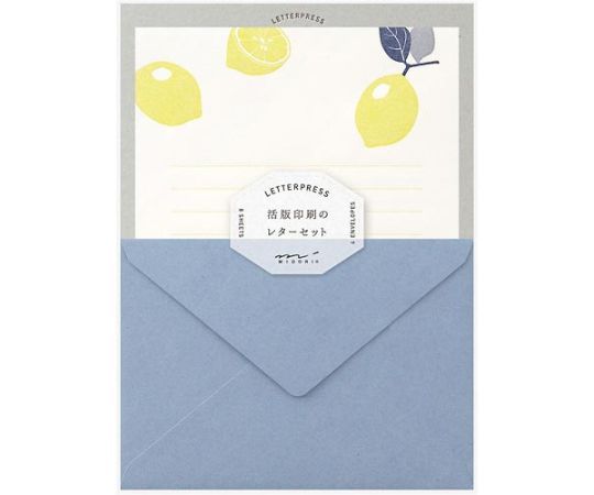 デザインフィル レターセット 活版 レモン柄 86476 1パック（ご注文単位1パック）【直送品】