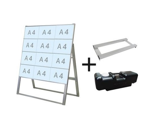 常磐精工 カードケーススタンド看板 A4横12片面ハイ ウエイトアーム・水タンクセット CCSK-A4Y12KH-3SET 1個（ご注文単位1個）【直送品】