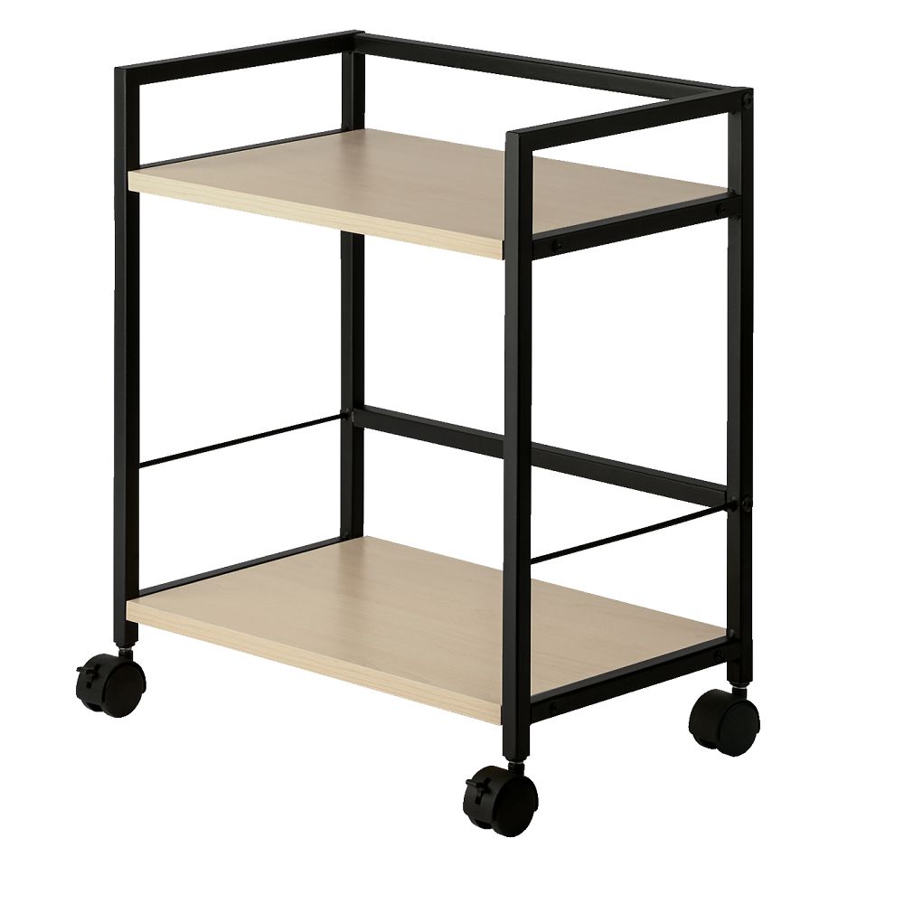 アスカ デスクワゴン2段 ブラック DWG02BK 1個(ご注文単位1個)【直送品】