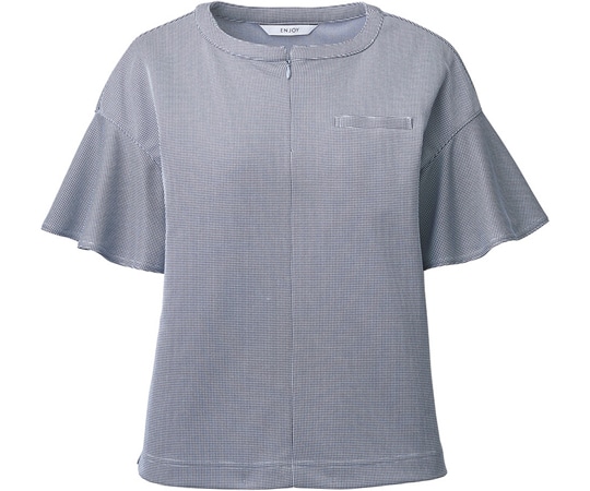 カーシーカシマ ENJOY ノーカラーポロシャツ COOL HOUND'S TOOTH グレーチェック L ESP782 1枚（ご注文単位1枚）【直送品】