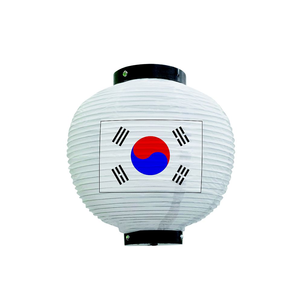 のぼり屋工房 フルカラー提灯 韓国 八寸丸 白 54425 1枚（ご注文単位1枚）【直送品】