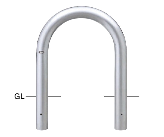 サンポール ステンレス アーチ型車止め 固定式 φ101.6(t4.0)×W720×H700mm AC-11U 1台(ご注文単位1台)【直送品】