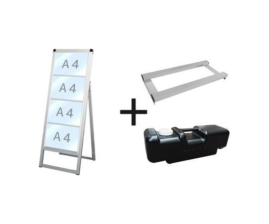 常磐精工 バリウスカードケーススタンド看板 A4横4片面 ウエイトアーム・水タンクセット VACCSK-A4Y4K-3SET 1個（ご注文単位1個）【直送品】