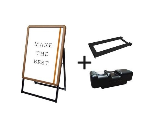 常磐精工 ポスターグリップスタンド看板 屋内用 B2 片面 木目 ウエイトアーム・水タンクセット PGSK-B2KM-3SET 1個（ご注文単位1個）【直送品】