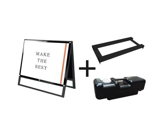 常磐精工 ブラックポスター用スタンド看板マグネジ B1横ロウ両面ブラック ウエイトアーム・水タンクセット BPSSKMN-B1YLRB-3SET 1個（ご注文単位1個）【直送品】