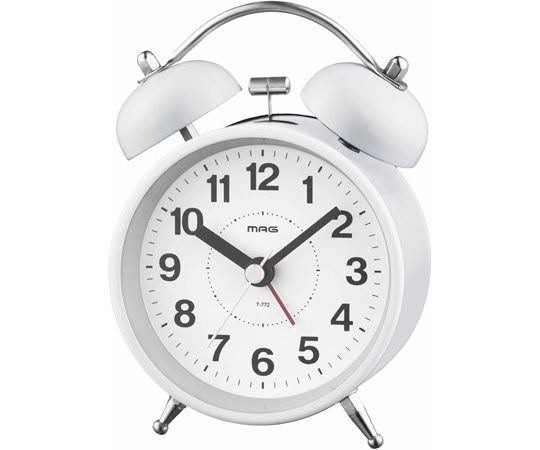 ノア精密 ベル音目覚まし時計プチベルズ T-772 WH-Z 1個(ご注文単位1個)【直送品】