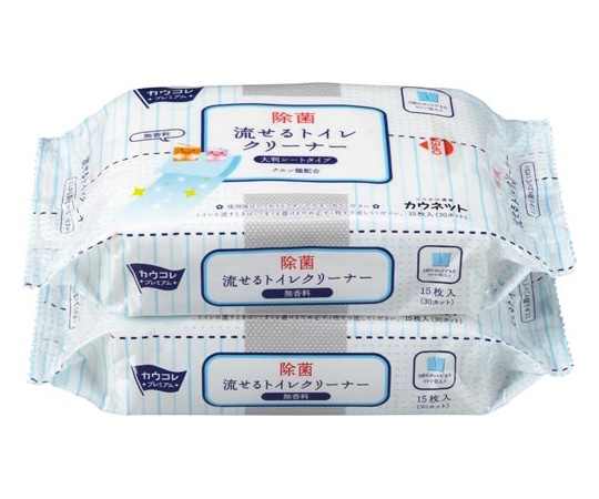 カウネット 流せるトイレクリーナー大判 無香料 2個入 3557-9502 1パック(ご注文単位1パック)【直送品】