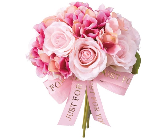 アズワン エレガントローズバンドル(造花) 幅20×長さ27cm ライトピンク 33-47-3-1 1個(ご注文単位1個)【直送品】