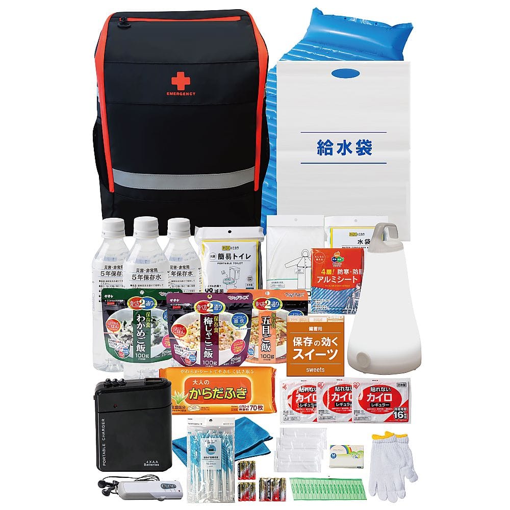 クルーズカンパニー  防災セット メタプレミアム1人用 ブラック T101-03 1セット(ご注文単位1セット)【直送品】