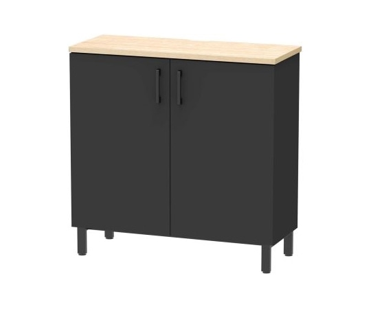 アール・エフ・ヤマカワ 収納カウンター 開き扉タイプ W1000×D400 ブラック RFDBC-1040NB-DR 1台（ご注文単位1台）【直送品】