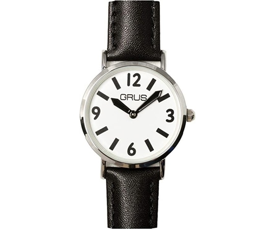 GRUS(グルス) グルス ロービジョンウォッチ レディース ホワイト×ブラック アラビア&バーインデックス GRS007-01 1個(ご注文単位1個)【直送品】