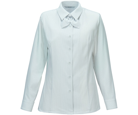 カーシーカシマ ENJOY シャツブラウス TRICOT STRIPE KNIT グレー 19号 EWB876 1枚（ご注文単位1枚）【直送品】