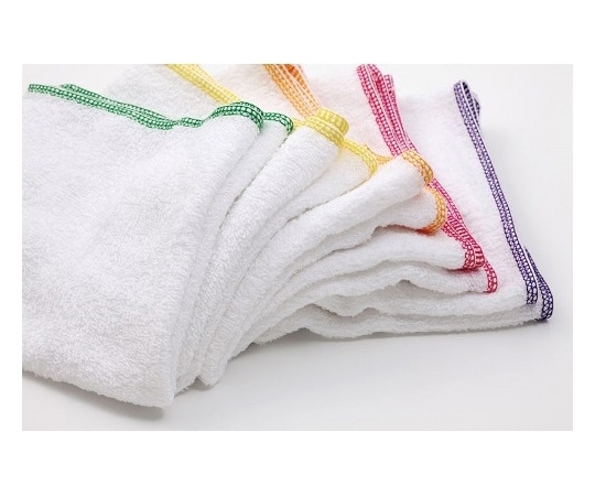 三和 160匁平地付カラーミミ白タオル(裸)5色アソート 1ケース(360枚入) SMJ160A 1ケース（ご注文単位1ケース）【直送品】