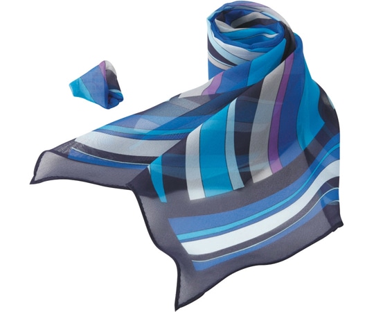 カーシーカシマ ENJOY スカーフ 601-6 ブルー EAZ601 1枚（ご注文単位1枚）【直送品】