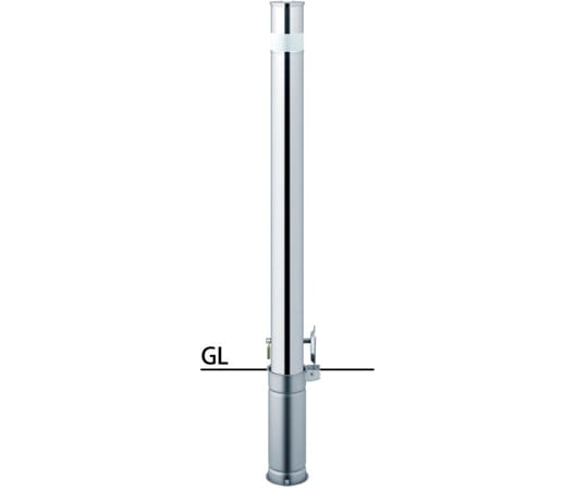 サンポール ロングリフター ステンレス 車止め カギ付 φ76.3 LAH-8SK 1本(ご注文単位1本)【直送品】