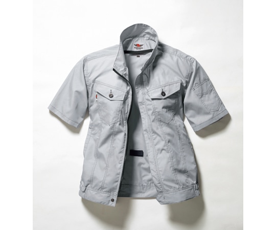 日新被服 半袖ブルゾン サイズ:L 胸囲(cm):118 着丈(cm):66 TR2251-39-L グレー 1個(ご注文単位1個)【直送品】