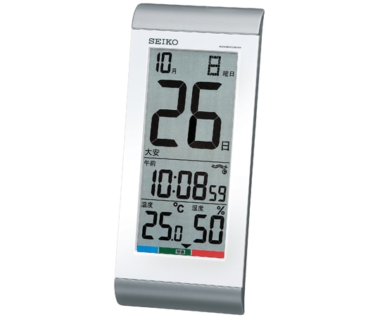 セイコー 掛置き兼用電波デジタル時計 242×105×25mm 銀色 SQ431S 1個(ご注文単位1個)【直送品】