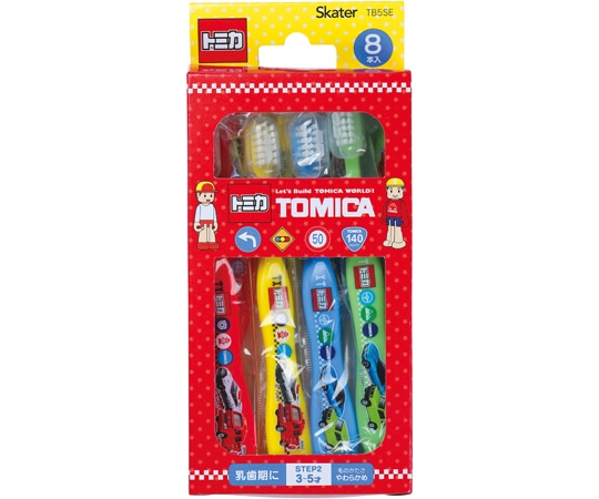 スケーター 歯ブラシ8本セット トミカ TB5SE 1箱(ご注文単位1箱)【直送品】