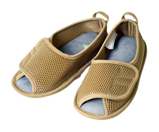 ひまわり ささえルームシューズ（つま先開きタイプ） ベージュ L B00302 1足（ご注文単位1足）【直送品】