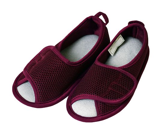 ひまわり ささえルームシューズ（つま先開きタイプ） ワイン M B00306 1足（ご注文単位1足）【直送品】