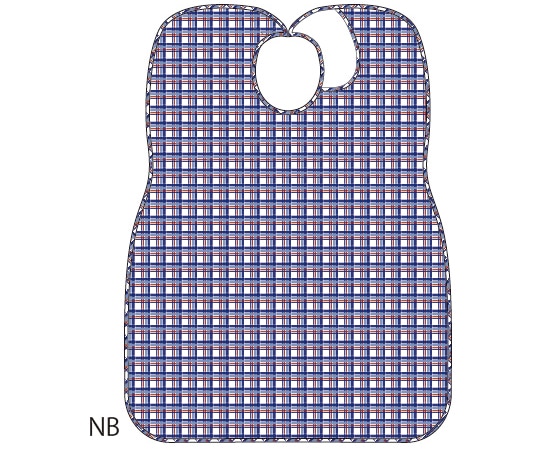 ニシキ（シニア・介護用品） 大人用食事エプロン 格子柄 ネイビー P9691-NB 1枚（ご注文単位1枚）【直送品】