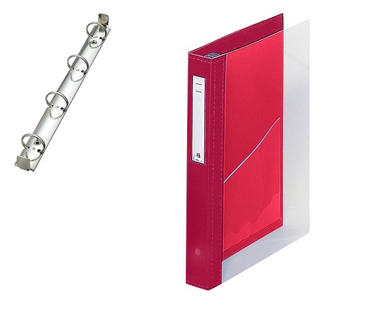 LIHITLAB カルテブック（クリヤー） 4穴タイプ レッド HB447-5 1冊（ご注文単位1冊）【直送品】
