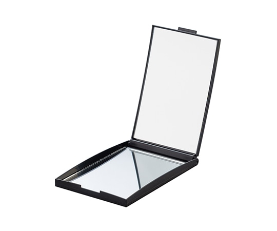 堀内鏡工業 等倍・3倍拡大両面角型コンパクトナピュアミラー ブラック NZC-03BK 1個（ご注文単位1個）【直送品】