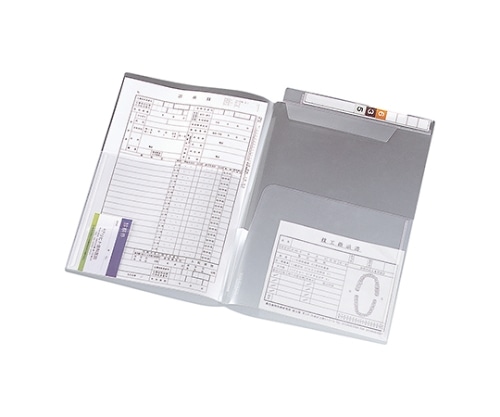 LIHITLAB カルテフォルダー（フラップ付）ダブル<横型> 1箱（100枚入） HK2004 1箱（ご注文単位1箱）【直送品】