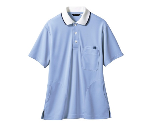 住商モンブラン ポロシャツ 兼用 半袖 ブルー/白 3L 32-5033 1枚（ご注文単位1枚）【直送品】