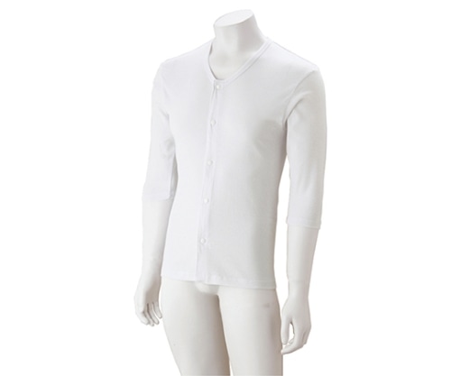 ケアファッション 紳士7分袖大寸ホックシャツ ホワイト 3L 38127 1枚(ご注文単位1枚)【直送品】