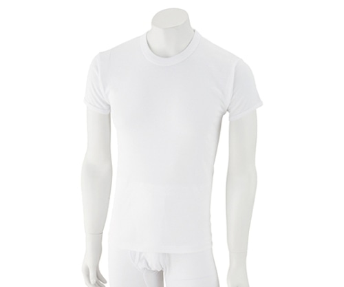 ケアファッション 紳士半袖丸首シャツ(2枚組) ホワイト L 38020 1組(ご注文単位1組)【直送品】