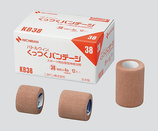 ニチバン 自着性伸縮包帯（くっつくバンテージ） 75mm×4m 1箱（12巻入） KB75 1箱（ご注文単位1箱）【直送品】