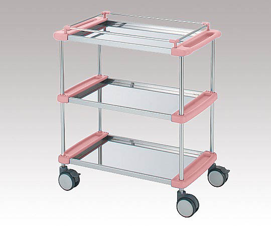 日進医療器 回診車（ナーシングカート） 引出し無し 3段ピンク 790×450×909mm TY416-3PK 1台（ご注文単位1台）【直送品】