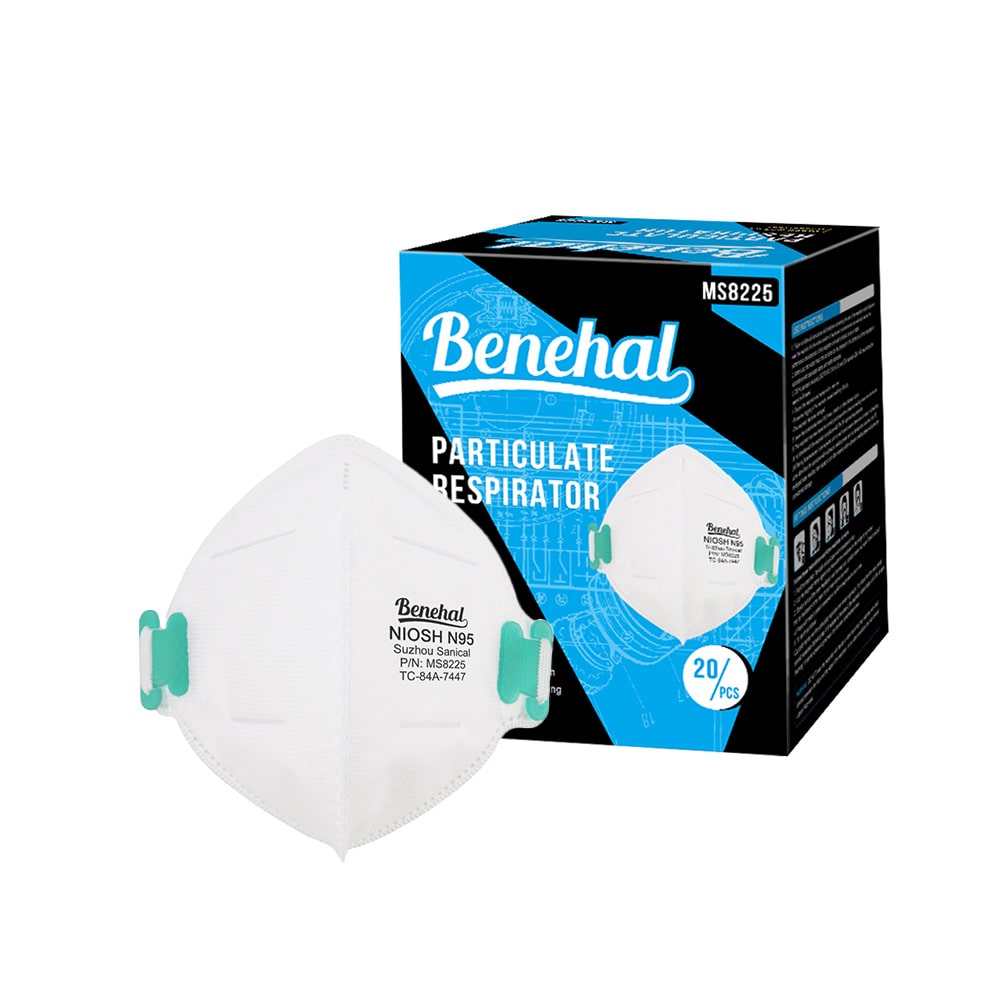 Benehal N95マスク 折りたたみ型 米国NIOSH承認 個包装 1箱（20枚入）【1ケース20箱】 JN001-C 1ケース（ご注文単位1ケース）【直送品】