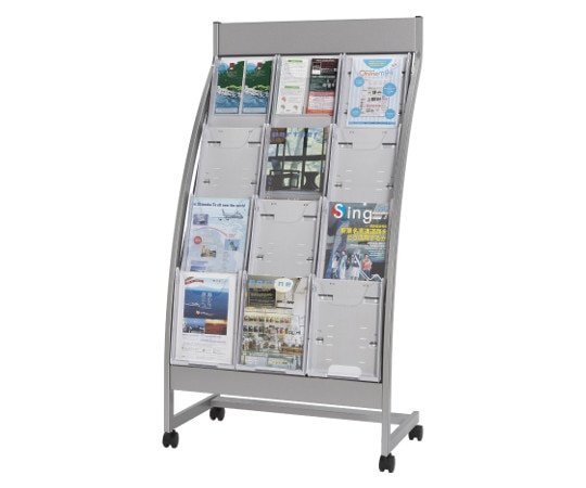 ナカキン パンフレットスタンド 3列4段(全画表示タイプ) ホワイト PSR-C304-W 1台(ご注文単位1台)【直送品】