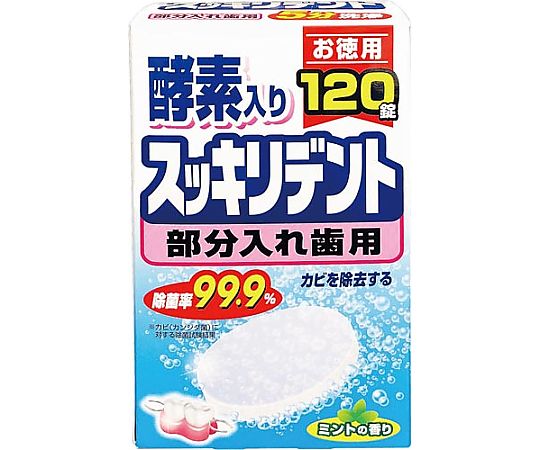 ライオンケミカル スッキリデント 入れ歯洗浄剤部分入歯用 120錠 223660 1箱（ご注文単位1箱）【直送品】
