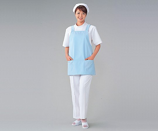 アズワン エプロンG （ショート丈/フリーサイズ） サックス 3008 1枚（ご注文単位1枚）【直送品】