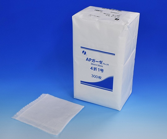 イワツキ APガーゼ No.34 4折1号300枚 002-21496 1包（ご注文単位1包）【直送品】