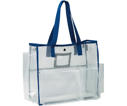 テラモト BMトートバックS 透明タイプ ブルー DS-233-205-3 1個（ご注文単位1個）【直送品】