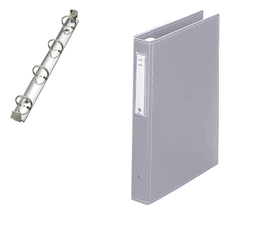 LIHITLAB カルテブック（スタンダード） 4穴タイプ シルバー HB437-6 1冊（ご注文単位1冊）【直送品】