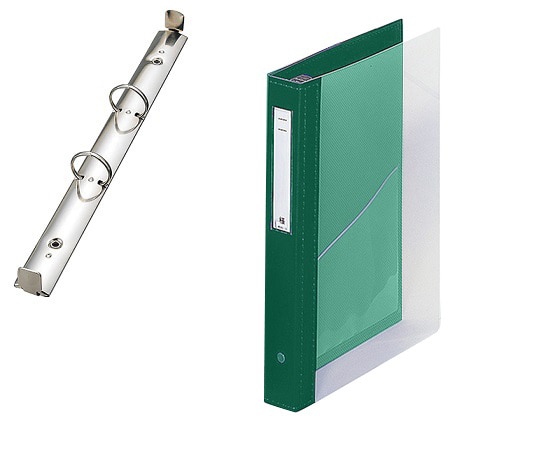 LIHITLAB カルテブック（クリヤー） 2穴タイプ グリーン HB446-3 1冊（ご注文単位1冊）【直送品】